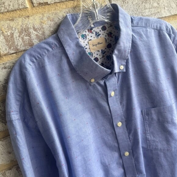 Serge Blanco Long Sleeve Button Up 100% Cotton Dress Shirt Men's Size 4XL - Picture 6 of 11